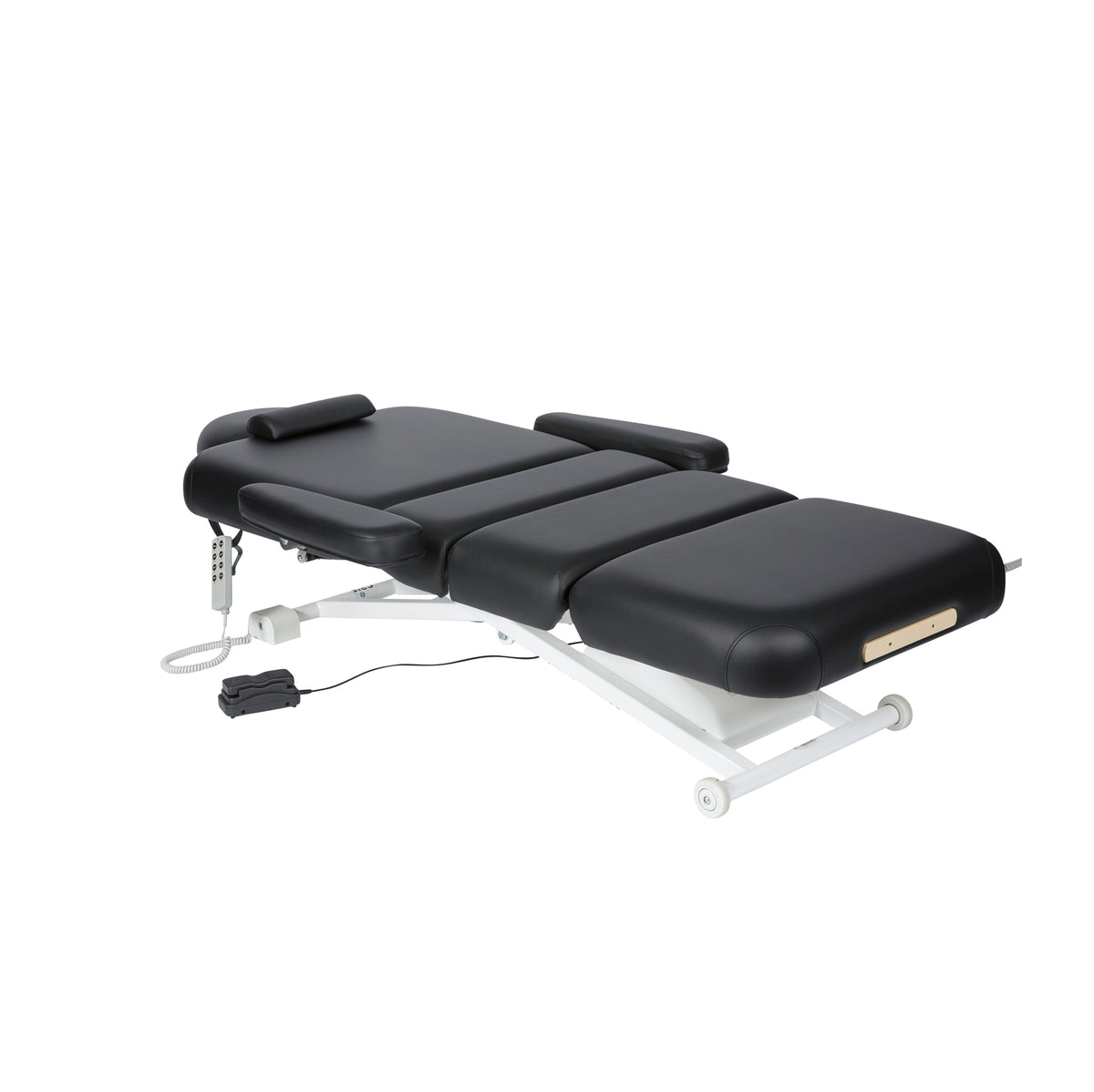 Electric massage couch with stable lying surface for reflexologist acupuncturist and masseuse