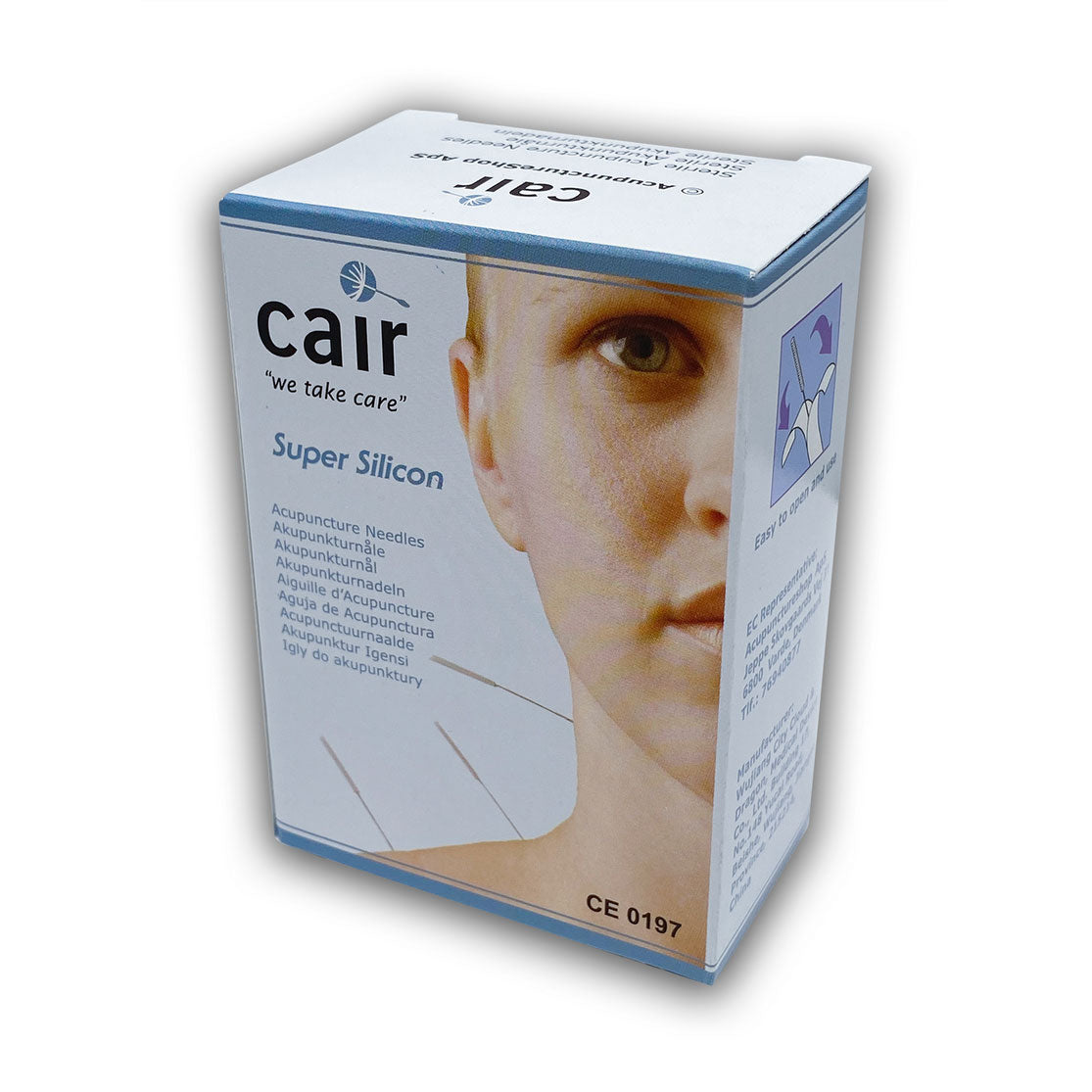 Akupunkturnålen Cair Silicone af tysk kirurgisk stål med riflet plastikhåndtag
